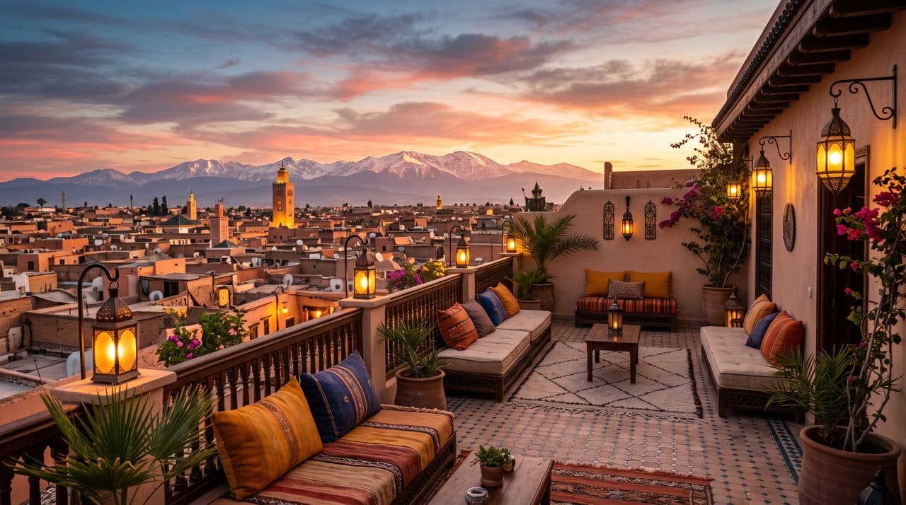 Terrasse de riad (visuel généré par IA)